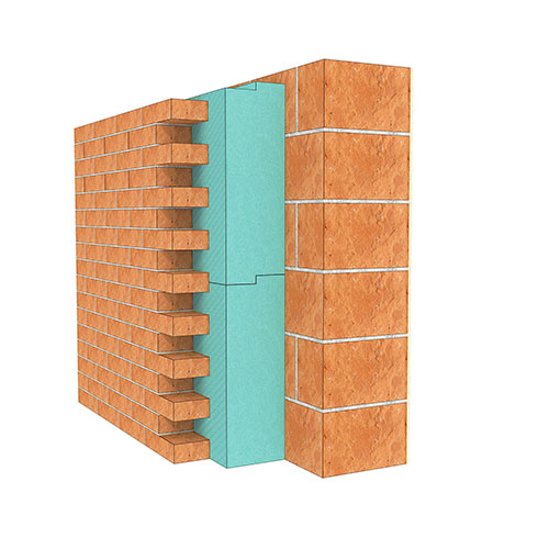 Facade with facing - or visible - bricks